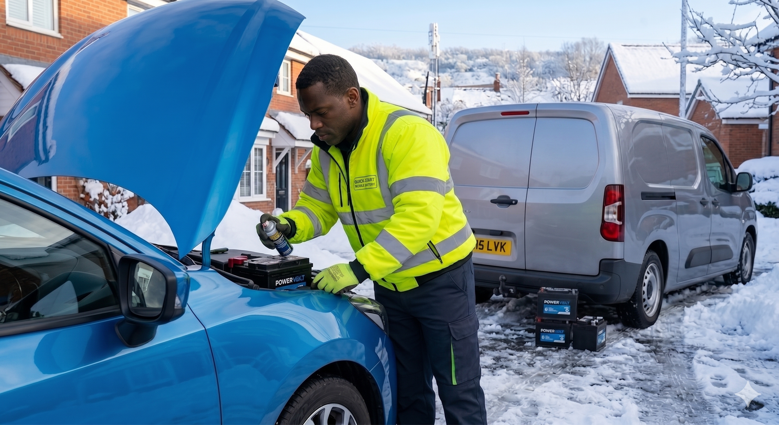 Mhrtab installing a replacement battery on-site in Edmonton
